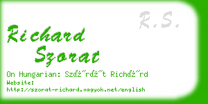 richard szorat business card